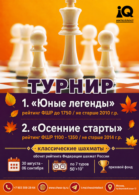ТУРНИРЫ ПО КЛАССИЧЕСКИМ ШАХМАТАМ